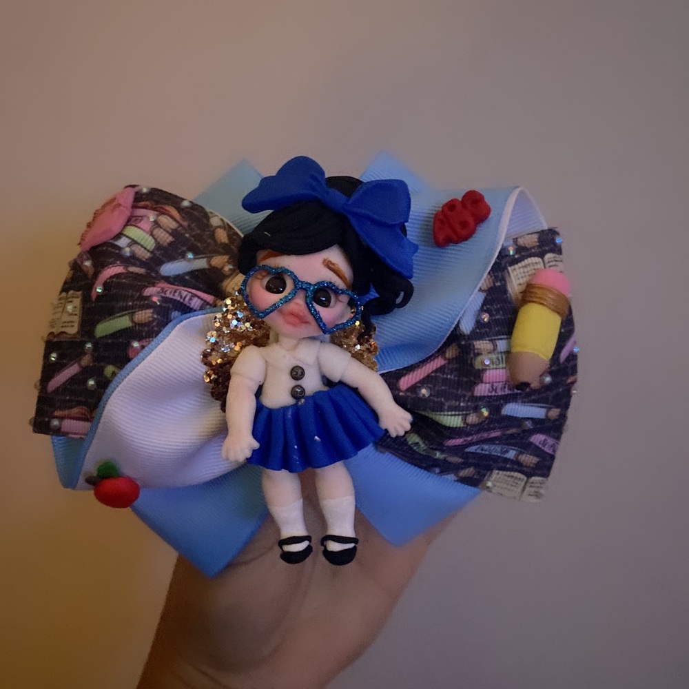 Girls bow for school , hand made bow